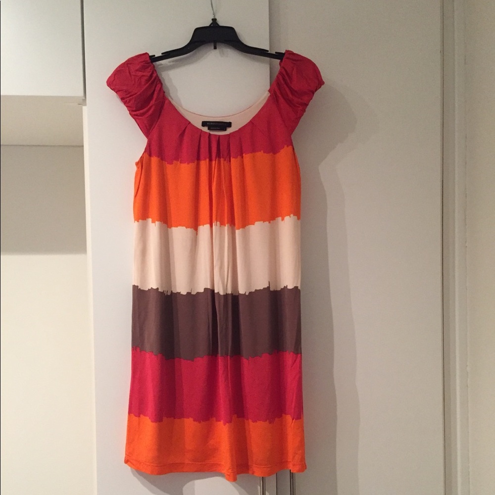 BCBGMAXAZRIA Colorful Knee-Length Rayon Summer Dress